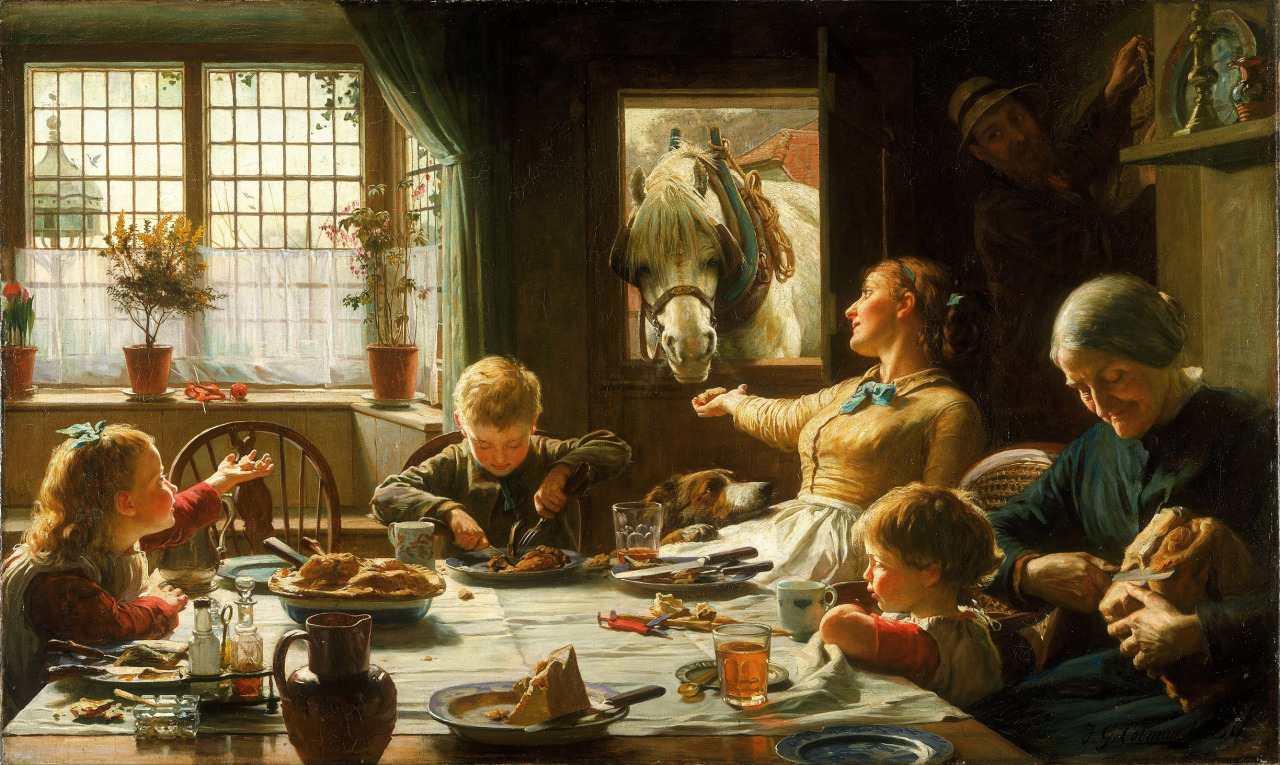 Frederick George Cotman - “Uno más de la familia” (1880, óleo sobre lienzo, 102 x 170 cm, Walker Art Gallery, Liverpool)